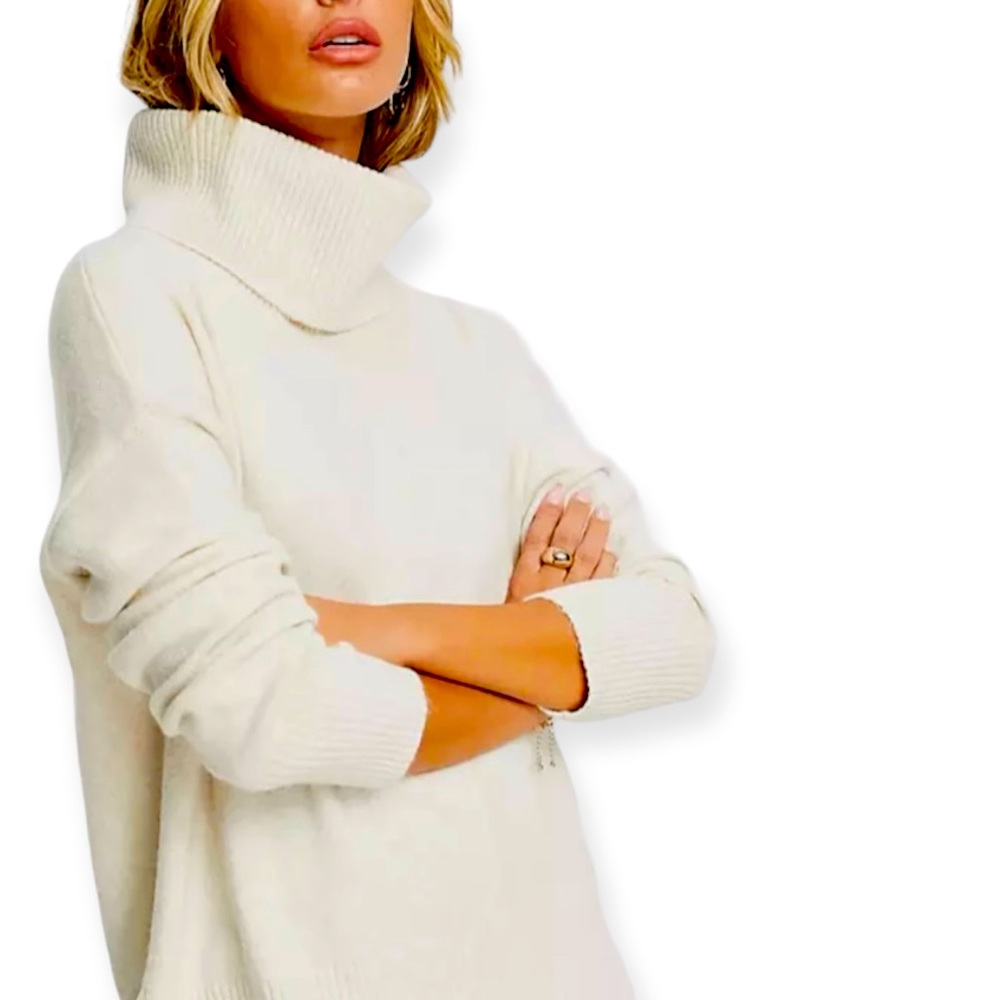 Banana Republic Alpaca Blend Cowl Neck Sweater Ivory Size Medium